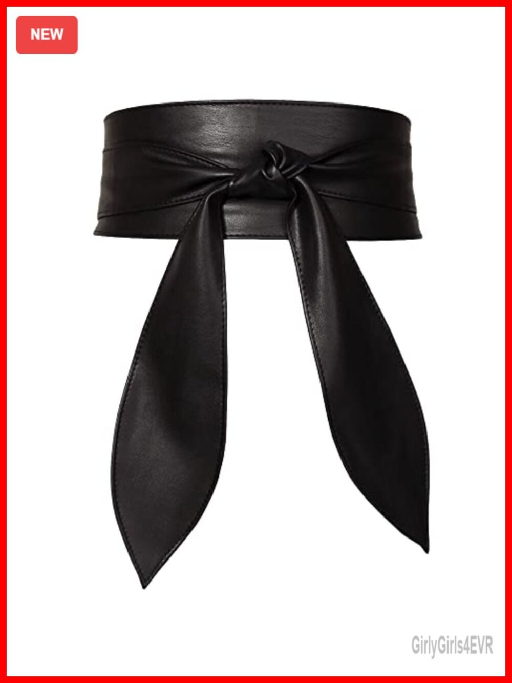 Faux Leather Obi Belt Bow Tie Wrap Wide Waistband Cinch Belt for Dress